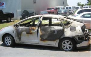 Prius Battery Burned